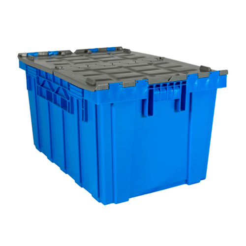 Caja de Plástico para Transporte con Tapas Dobles