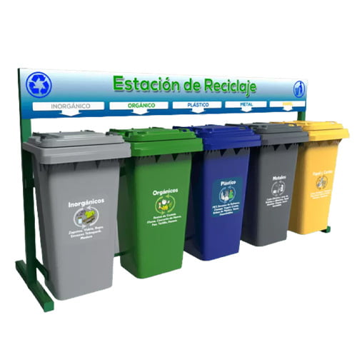 KIT DE RECICLAJE 120 LITROS ( 4 Eco Contenedores ) - Eco Contenedores  Ingeniería en Residuos