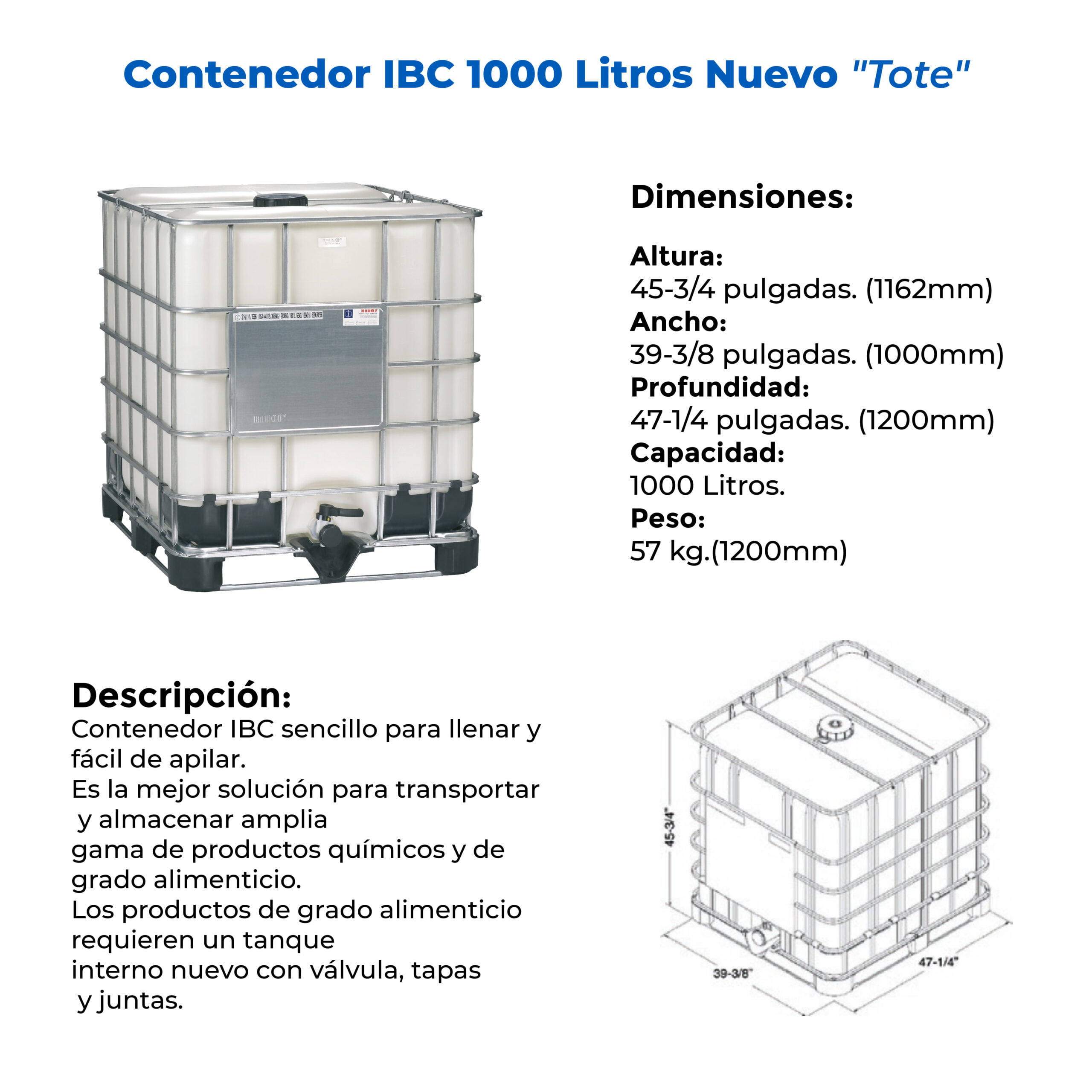 Contenedores IBC 1000 Litros Usados